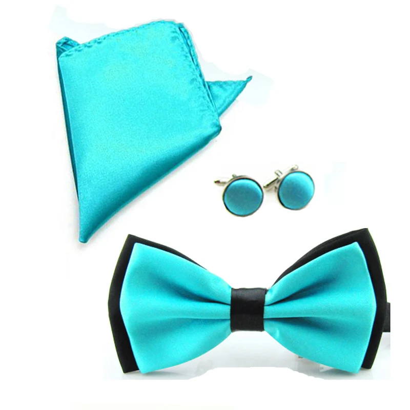 Мужской Атласный предварительно завязанный Галстук бабочка платок Карманный