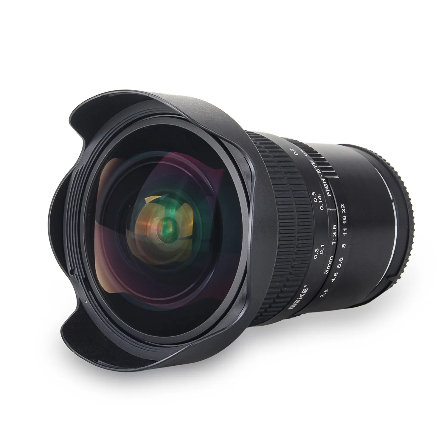 Meike 8 мм f/3,5 широкоугольный объектив рыбий глаз для Panasonic/Olympus беззеркальная камера монтируемая камера видеонаблюдения микро 4/3 крепление с APS-C