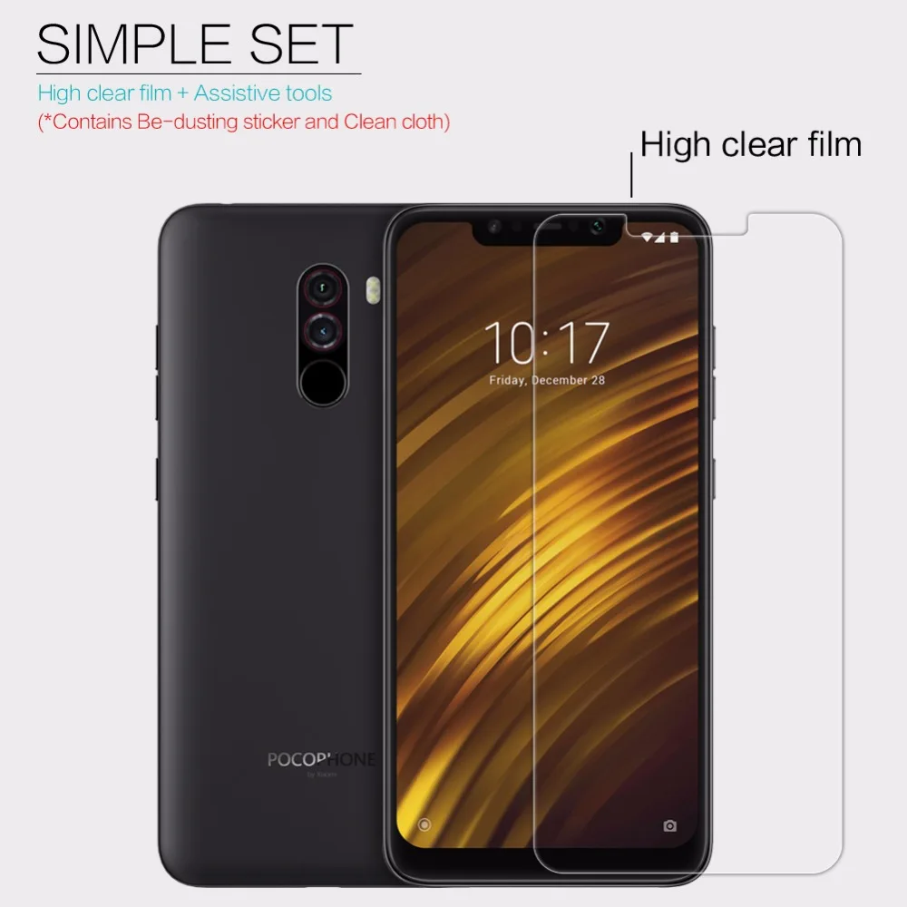 2 шт/комплект Экран протектор для xiaomi Pocophone F1 NILLKIN с украшением в виде кристаллов супер прозрачный матовый Антибликовая Защитная пленка для Pocophone F1