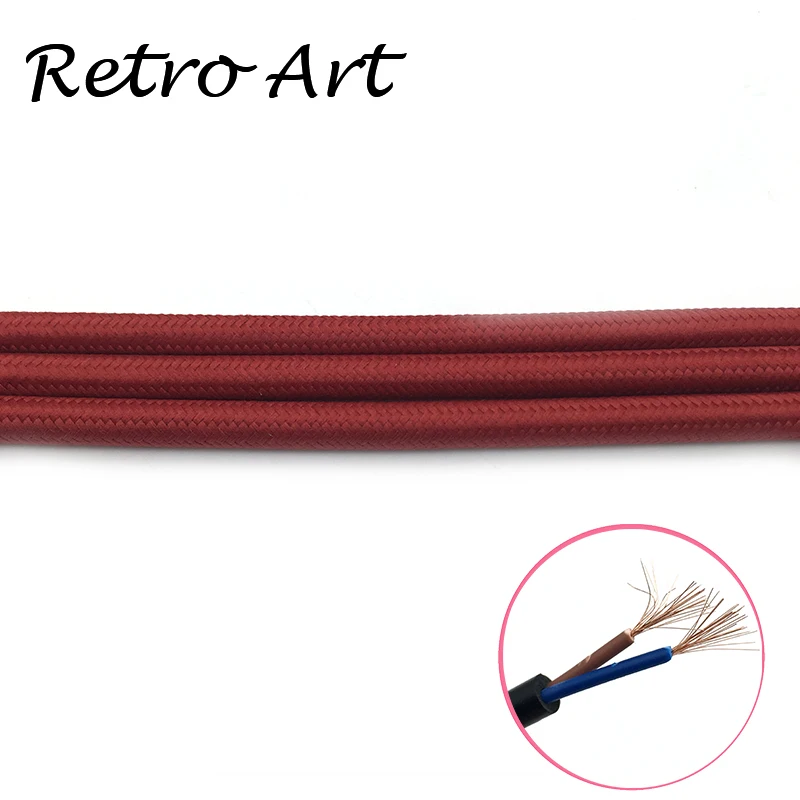Винтажный светильник в стиле ретро 2*0 75 мм|fabric lamp|fabric lamp cordvintage electrical cord |