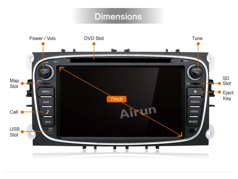 2 din автомагнитола gps Android 7,1 автомобильный DVD для Ford Focus 2 Mondeo C-max S max Galaxy с Wifi 3g BT аудио Радио стерео головное устройство