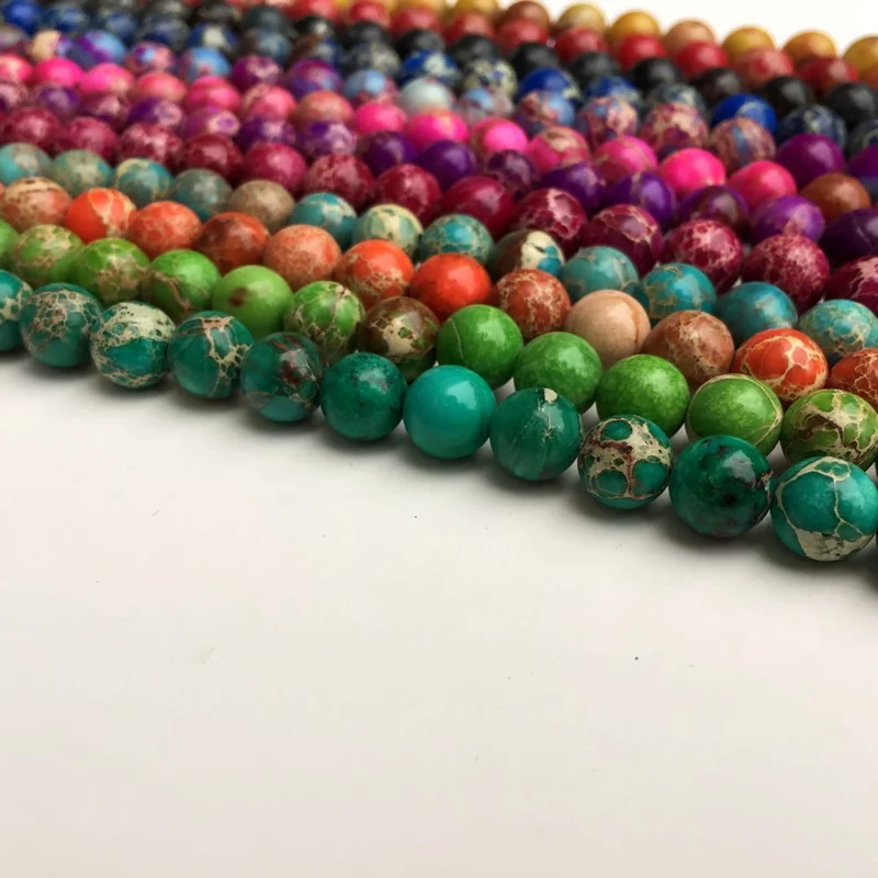 Круглые бусины из натурального камня синего моря свободные для самостоятельного