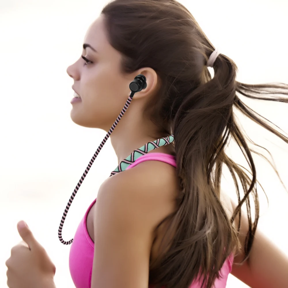 BZ01 тканевые плетеные Bluetooth наушники беспроводные браслет с микрофоном для iPhone