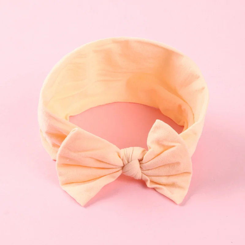 Style C-Peach Нейлон обруч с бантом, универсальный размер, Узел Лук нейлоновые оголовья, широкие нейлоновые головные уборы вы выбираете цвет - Цвет: Style C-Peach