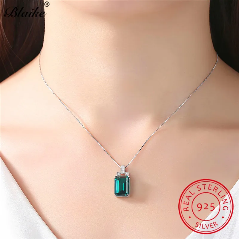 Blaike цельное серебро 925 пробы большой камень прямоугольник по рождению