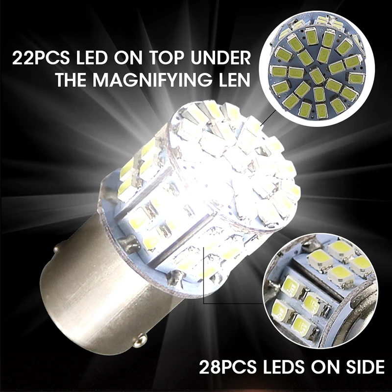 ROADOT 4 шт. 1156 BA15S 50 SMD белый luces led para Авто резервный задний светильник s сигнальные