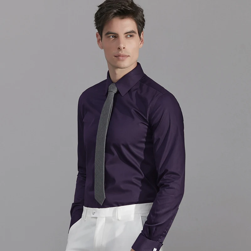 Мужская Однотонная рубашка Классическая формальная деловая костюм для деловых