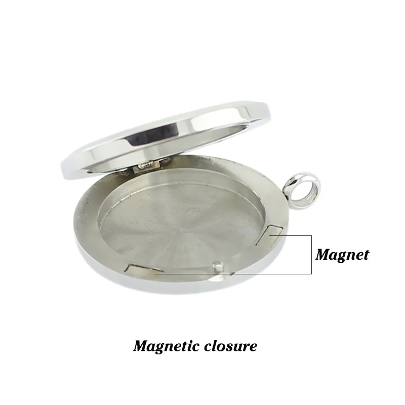 Цепь в качестве подарка! Магнитная подвеска-медальон с запахотерапевтическим локтем 316L из нержавеющей стали на шею с диффузором ароматического масла.