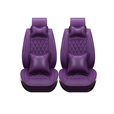 Универсальный кожаный автомобильные чехлы на сиденья для Toyota Corolla Camry RAV4 Auris Prius yalis Avensis внедорожник авто аксессуары автомобиль палочки - Название цвета: purple have pillow