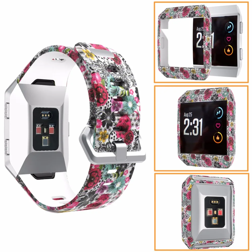 Bemorcabo для Fitbit ионический ремешок, мягкий силиконовый спортивный DIY Сменные аксессуары браслет ремешок с чехлом для Fitbit Ionic