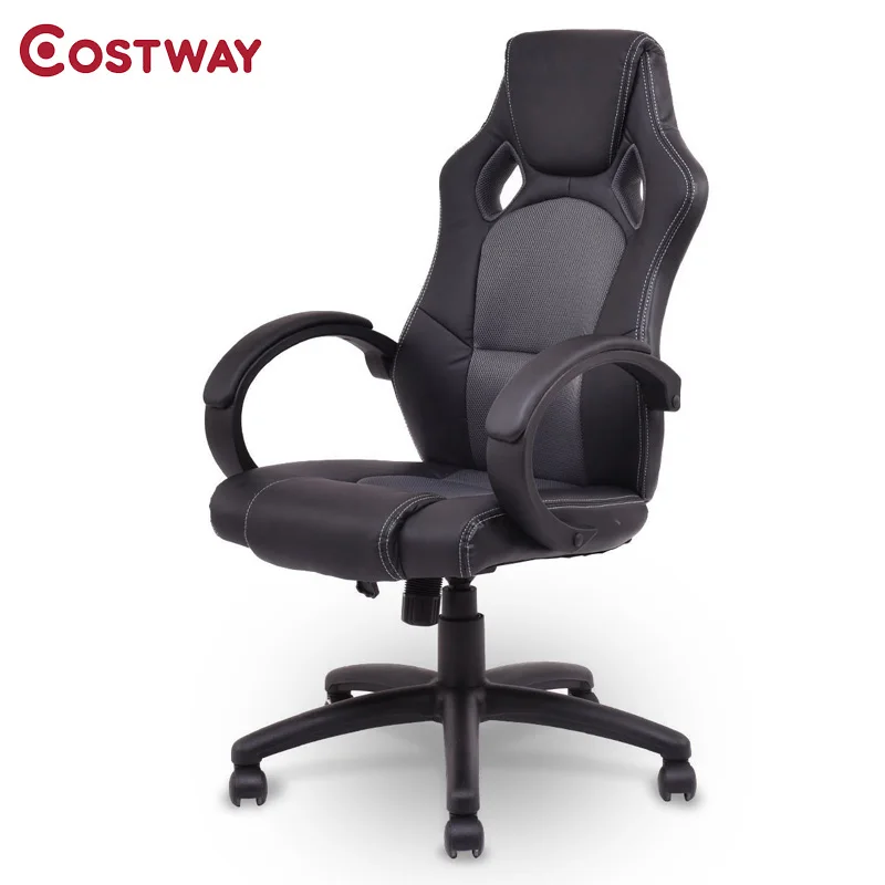 Costway эргономичный компьютерных игр кресло офисное с высокой спинкой вращающееся