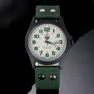 Часы наручные женские кварцевые, винтажные классические, водонепроницаемые, с кожаным ремешком, с датой, в армейском стиле, повседневные, с цифровым циферблатом