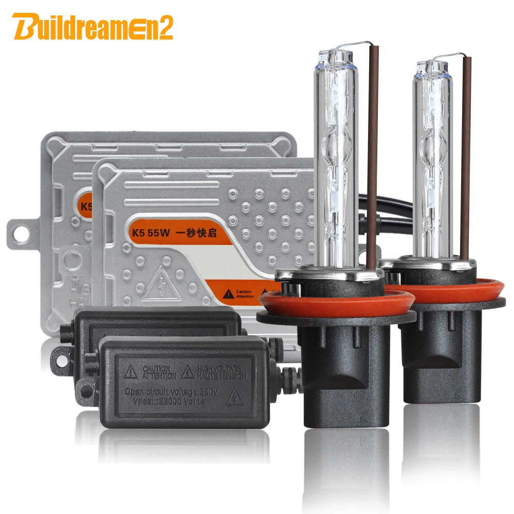 Buildreamen2 H1 H7 H11 AC Xenon HID KIT балластная лампа быстрого запуска 55 вт H3 H8 9012 9005 9006 K 3000K 12 в