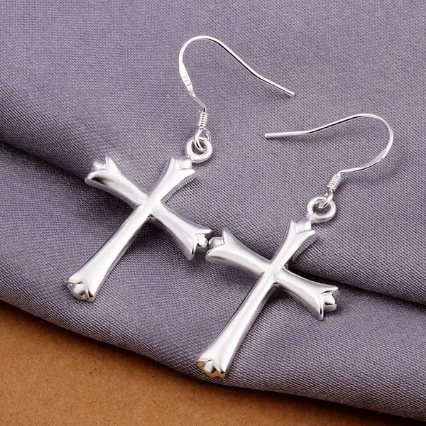 

Silver plated fashion jewelry , Cross Earrings /dtiamkpa emsandza LKNSPCE305