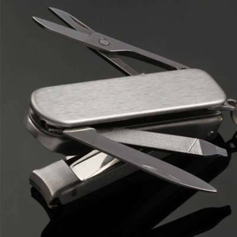 2018 4 In 1 Stainless Steel Nail Clippers Scissors Outdoor Multi-Purpose Manicure Tools Multi-Functional Folding | Красота и здоровье