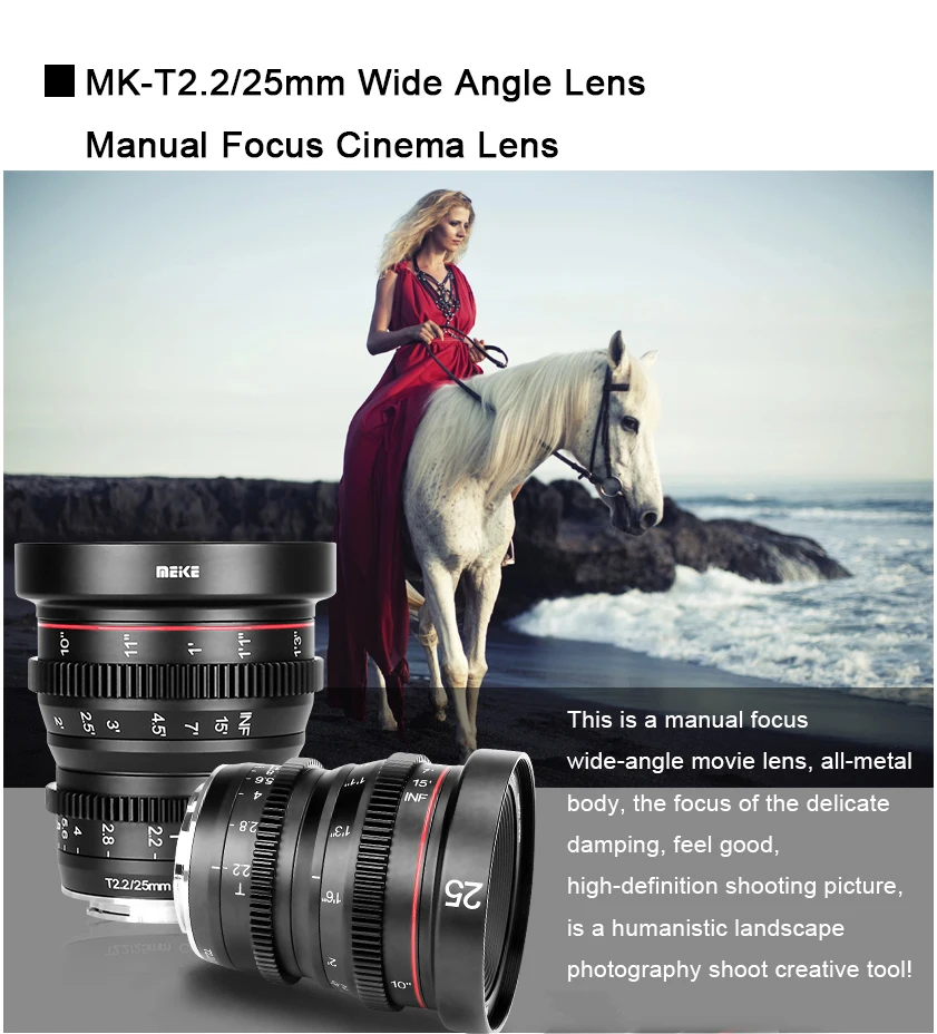 Meike 25 мм T2.2 ручная фокусировка портрет Cine объектив для sony E-Mount/для fuji X-Mount A6300 A6500 A9 A7RIII A7III A7 A6000 XT2 X-A1