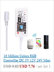 16 миллионов цветов RGB контроллер DC 5 в 12 В 24 В умный беспроводной Wi-Fi Alexa приложение таймер пользовательский музыкальный диммер для RGB Светодиодные полосы света