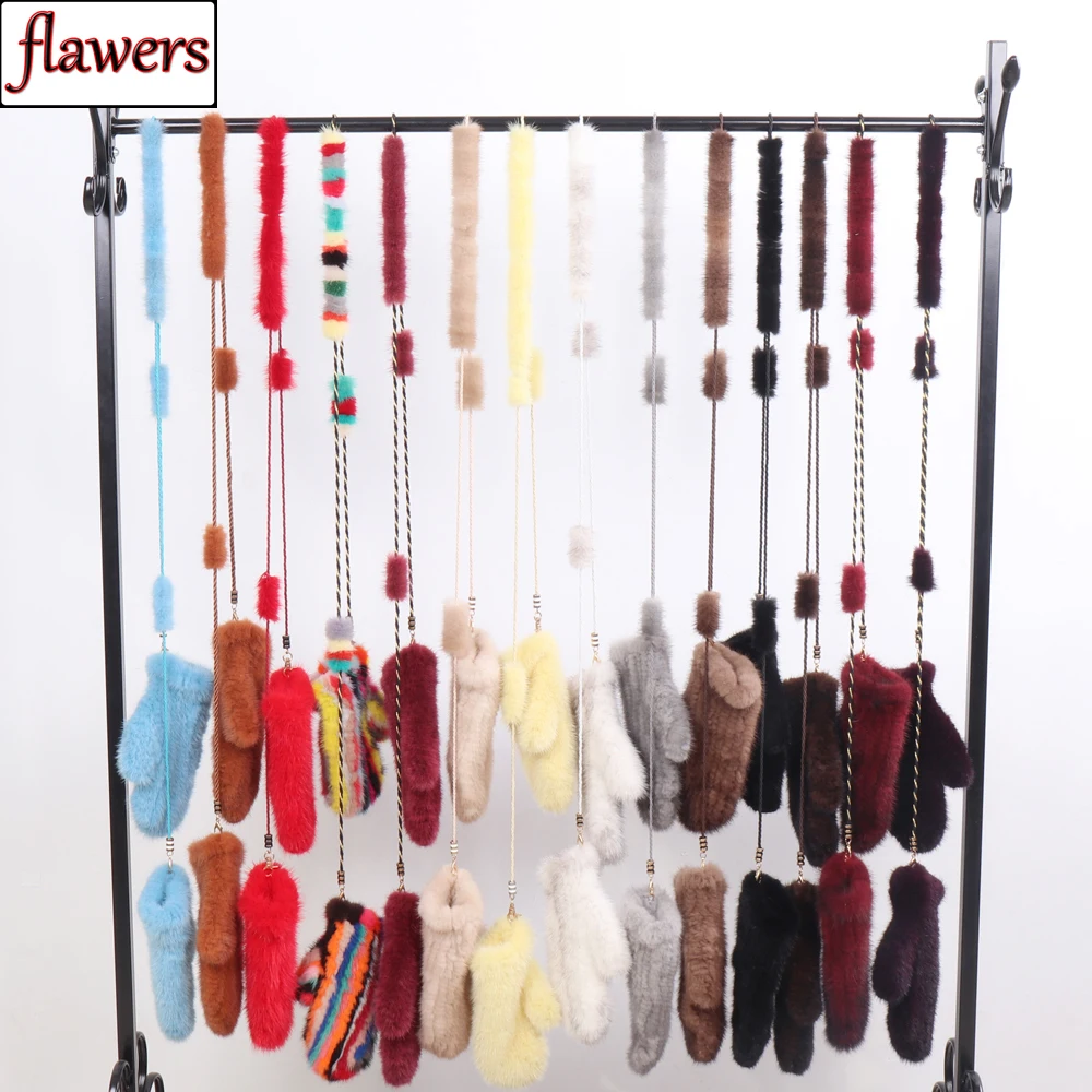 Перчатки женские зимние из натурального меха норки эластичные | Аксессуары для