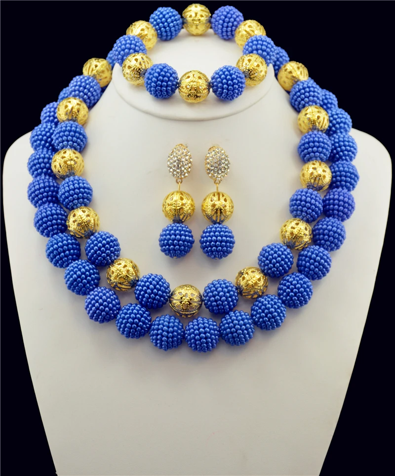 Нигерийские Свадебные африканские бусы комплект ювелирных изделий желтый