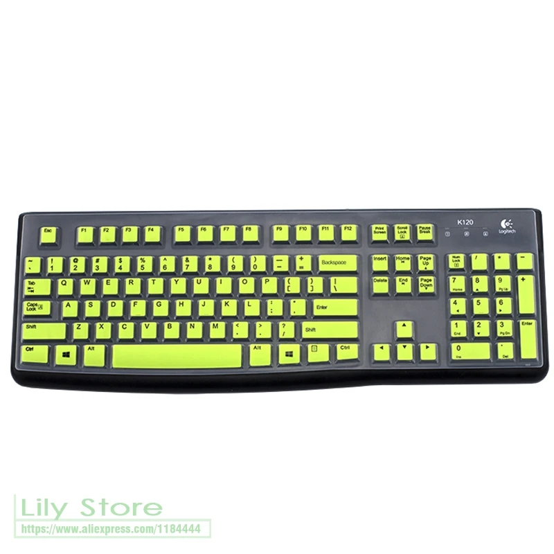 Для logitech MK120 K120 Пылезащитная пленка силиконовая Пылезащитная Механическая Беспроводная настольная клавиатура защитная крышка - Цвет: green
