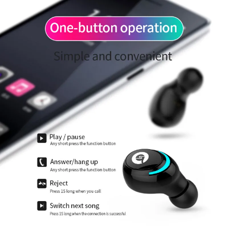 Bluetooth 5 0 беспроводные наушники TWS в ухо Handsfree спортивные гарнитура для телефона с