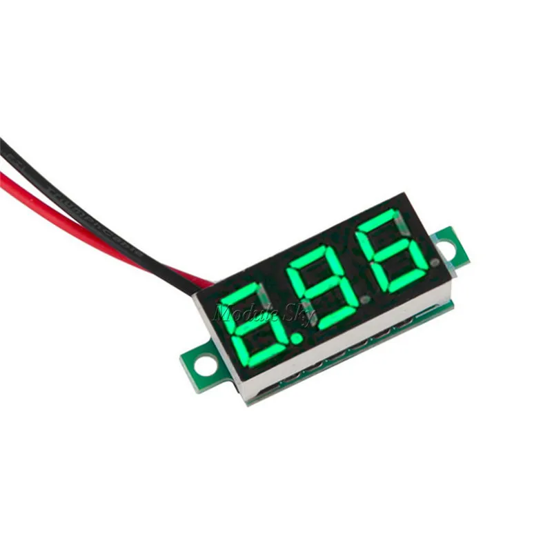 2-провод 0,36 дюймов Мини цифровой вольтметр постоянного тока 4,7-32 V светодиодный цифровой дисплей напряжения тестер красные, синие зеленый - Цвет: Green