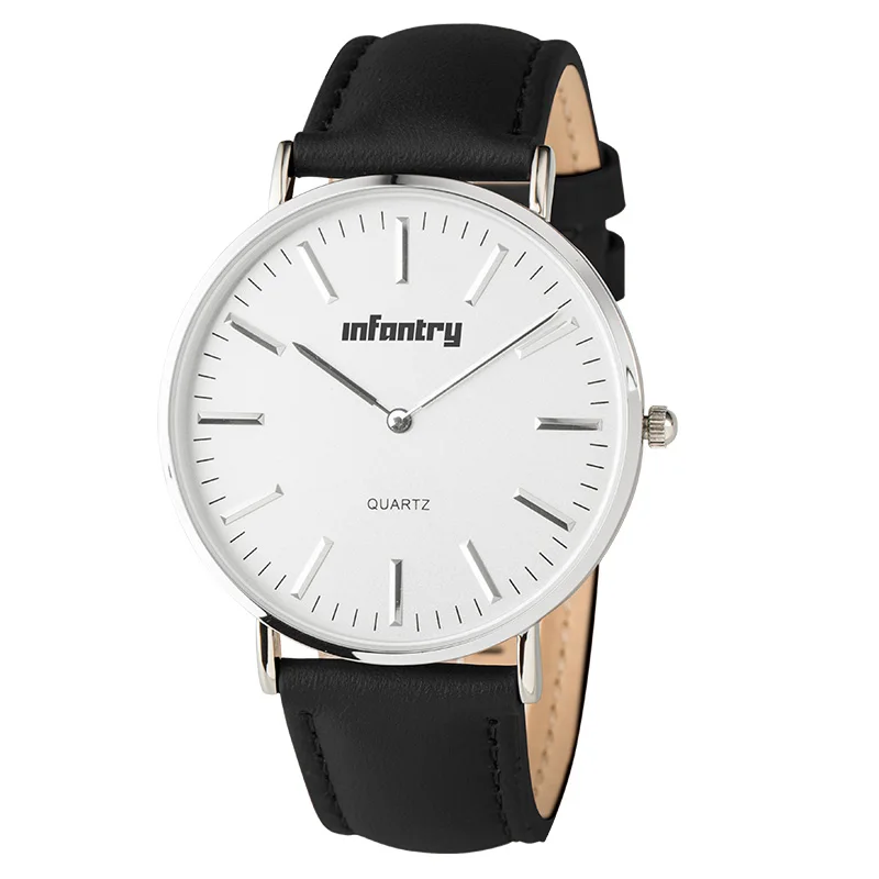 Часы наручные мужские с кожаным ремешком брендовые Роскошные минималистичные