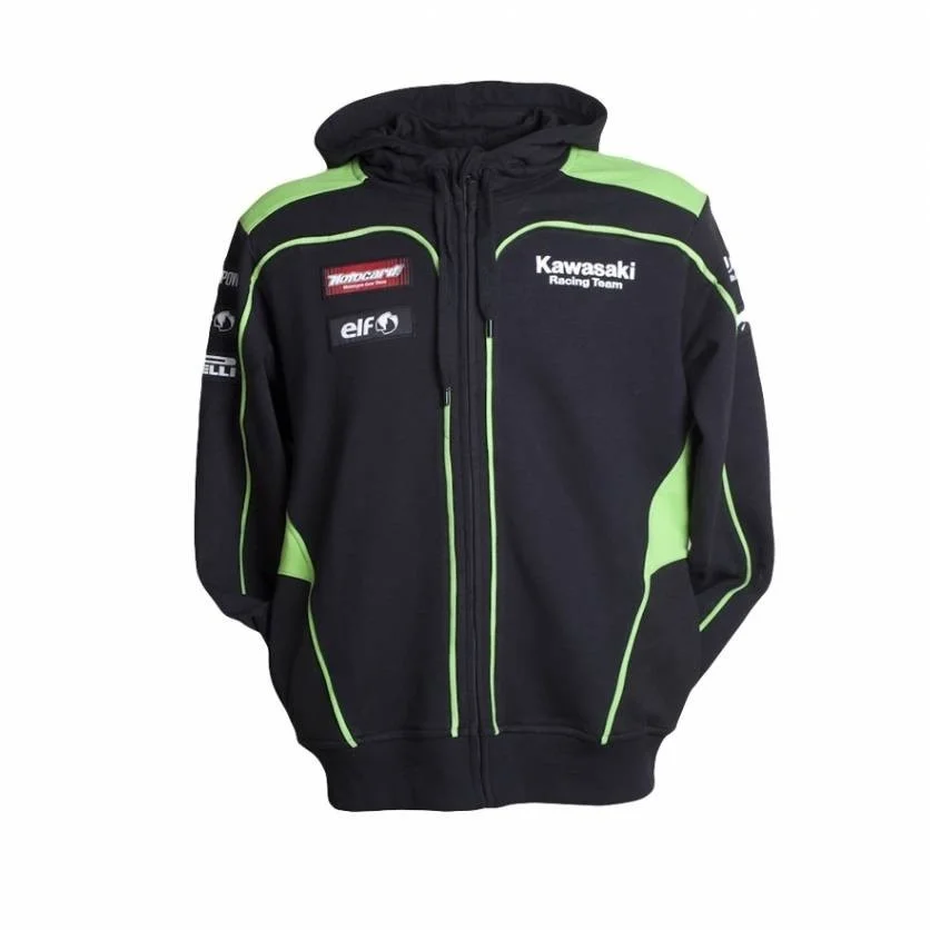 2018 мотоцикла Kawasaki кофты Вышивка Досуг толстовки мотоциклетные с