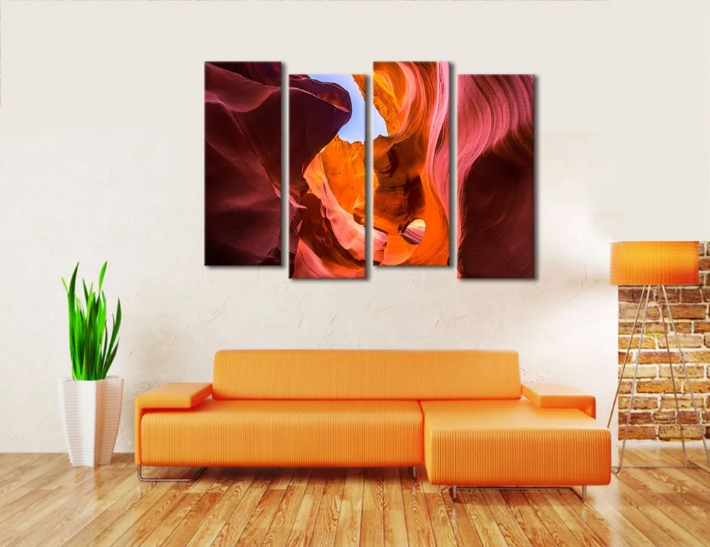 Антилопа Каньон пейзаж современный красный рок Искусство на холсте стене волна