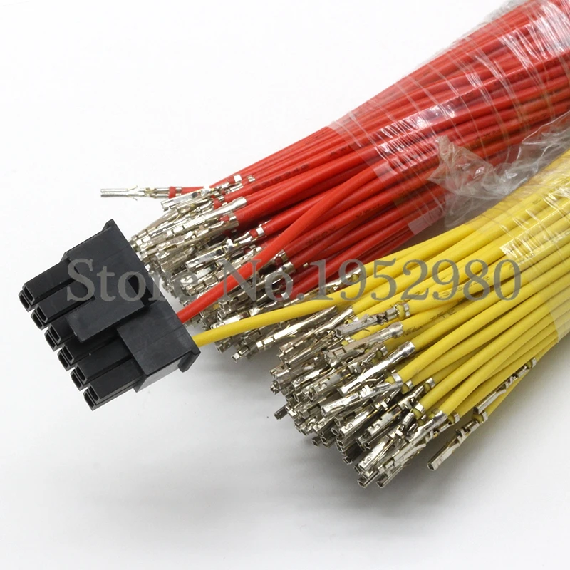 100 шт. Molex 3,0 мм Шаг 5557/5559 женский штырь обжимной с кабелями для мужского корпуса многоцветный 1007 22AWG 20 см одноконцевой