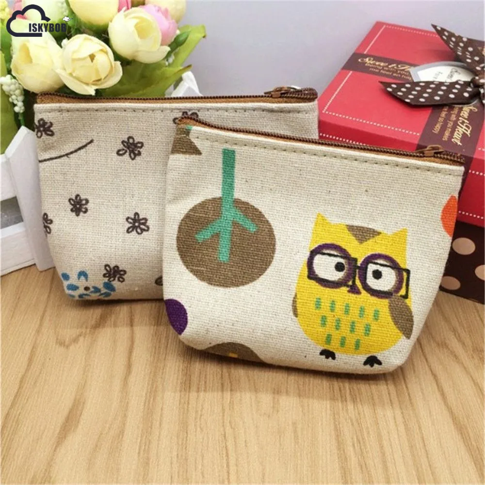1 шт. Женский чехол с держателем для монет маленький ретро холщовый кошелек новая