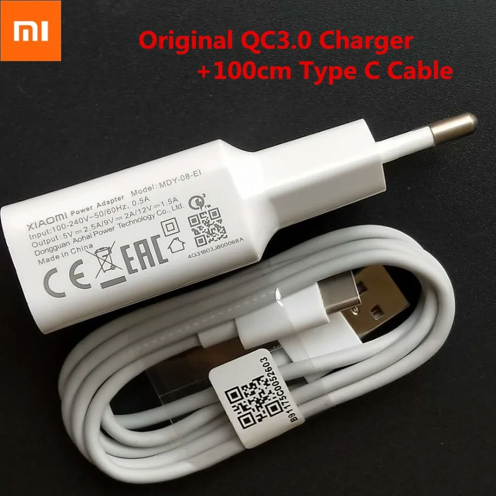 XIAO mi Red mi Note 7 быстрое зарядное устройство для смартфона USB адаптер 12V1. 5A Быстрая зарядка 1 м type C кабель для передачи данных для mi A2 A1 6 mi x 2s