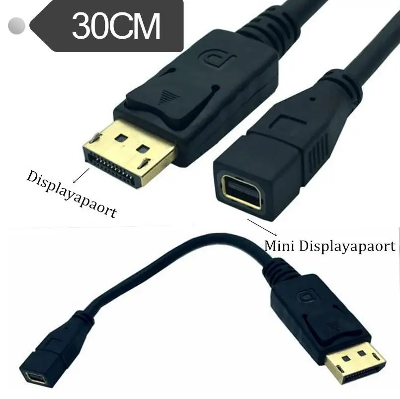 

30cm Thunderbolt Mini DisplayPort Female To DP Male Adapter Converter For MacBook Pro Air Surface pro3 pro2 NEW TOSHIBA