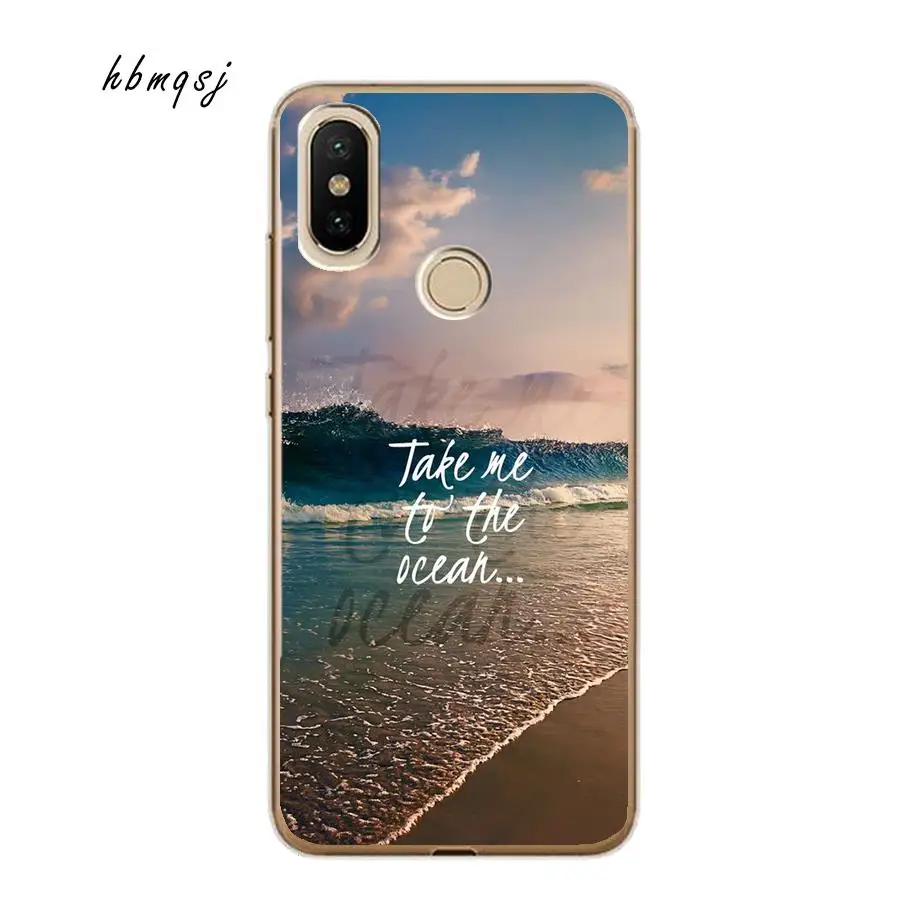 Soft tpu for xiaomi mi a2 lite redmi 6 pro case 5.84 inch silicone cartoon sidi shark surf mobile phone back |