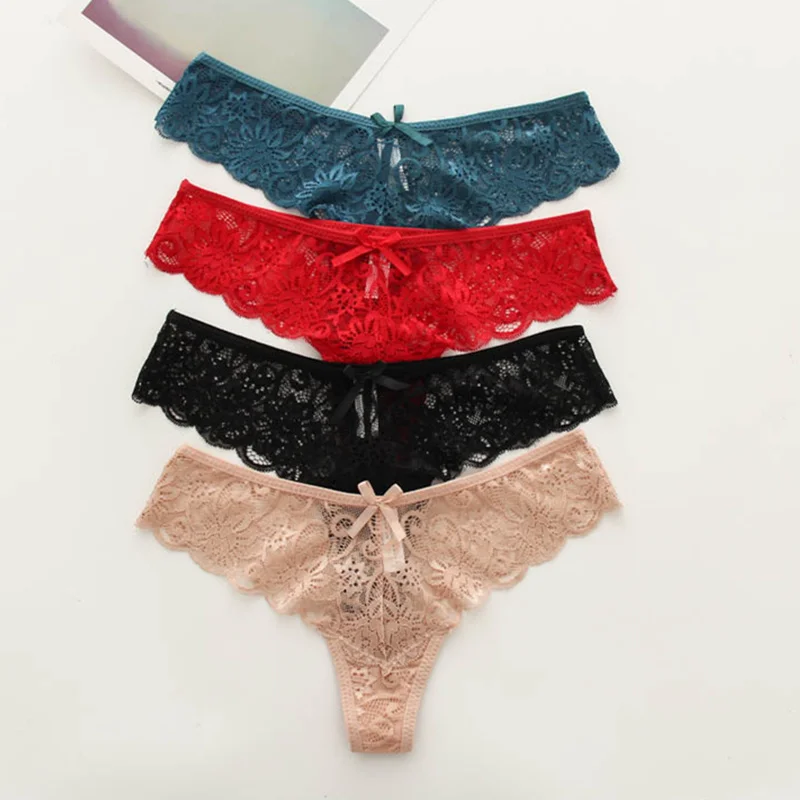 Panties Women Lace Sexy Thongs and G String Big Size Briefs Lingerie Low Waist Cotton Crotch Woman Panty T Back Underwear Female |