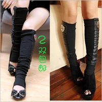 fashion patchwork step ankle sock boot covers over the knee leg cover womens set all match free shipping