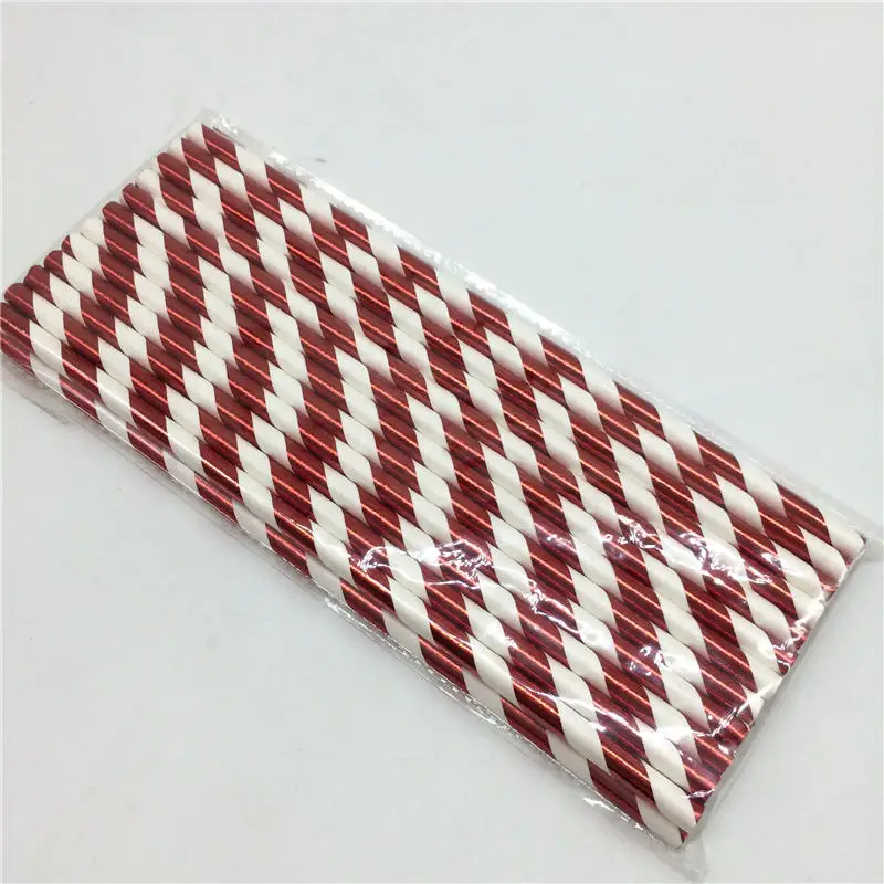 golden stripe 25 шт./лот, бумажные соломинки в виде сердца в красный квадрат для дня рождения, свадьбы, декоративные вечерние, экологические, креативные питьевые соломинки - Цвет: golden stripe