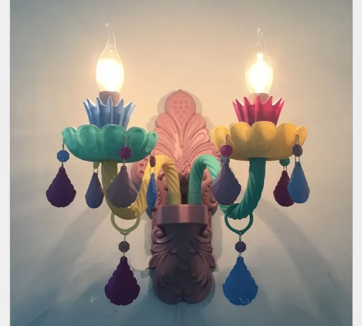 Бесплатная доставка красочная хрустальная люстра светящаяся романтичная