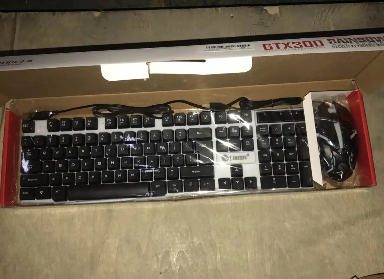 2,4 ГГц Подсветка USB Проводная игровая клавиатура мышь комплект 1200 точек/дюйм бесшумный для ПК ноутбук компьютер