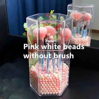 Pink White Mix Стильный и простой акриловый держатель кистей для макияжа прозрачный контейнер для косметических кистей коробка для хранения кистей Настольный Органайзер - Цвет: Pink White Mix