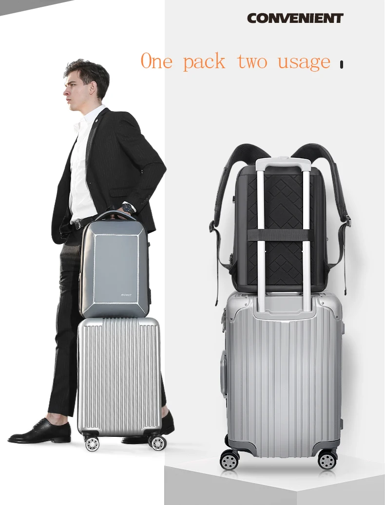 ROWE мужской рюкзак Многофункциональный USB 15 дюймов ноутбук Mochila модный бизнес большой емкости TSA замок Противоугонный дорожный рюкзак для мужчин