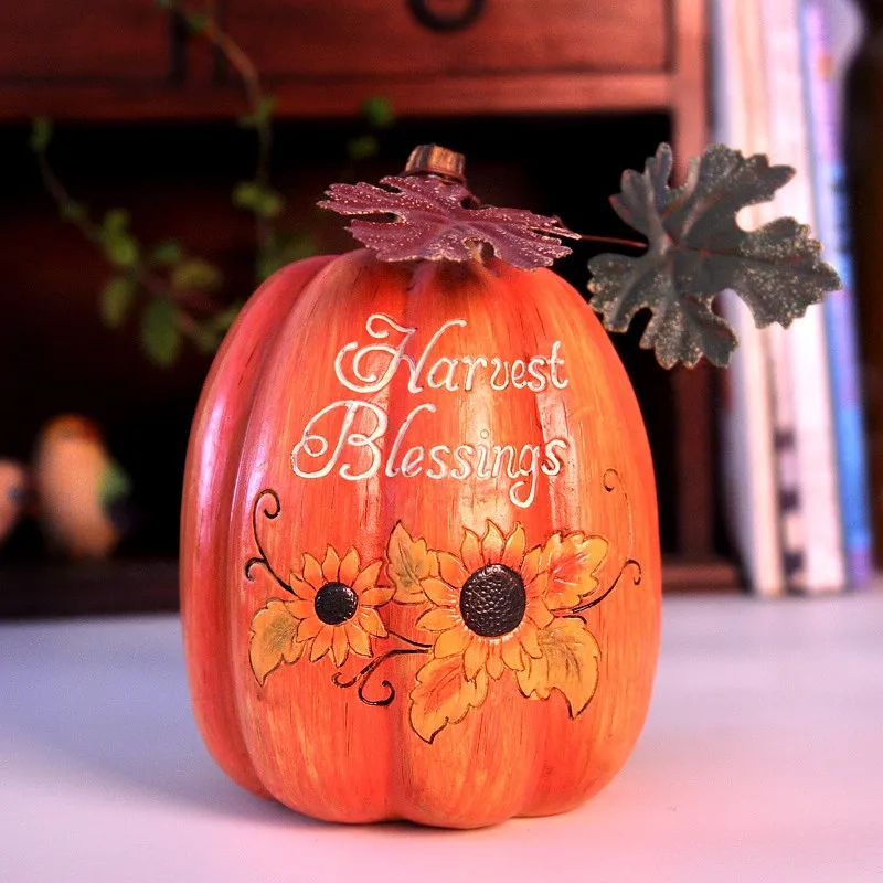 Decorative Crafts Resin Pumpkin Figurines Garden Ornaments Home Decor Halloween Decoration ElimElim | Дом и сад