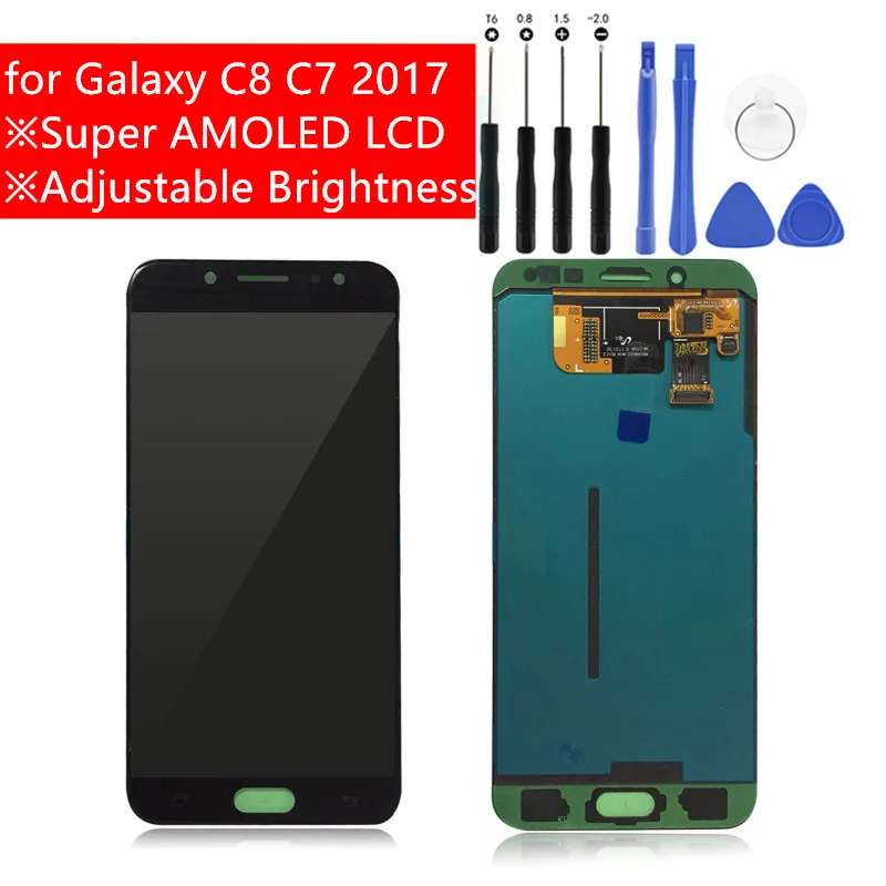 ЖК дисплей с дигитайзером сенсорного экрана для Samsung Galaxy c8 C7 2017 C7100 Super AMOLED