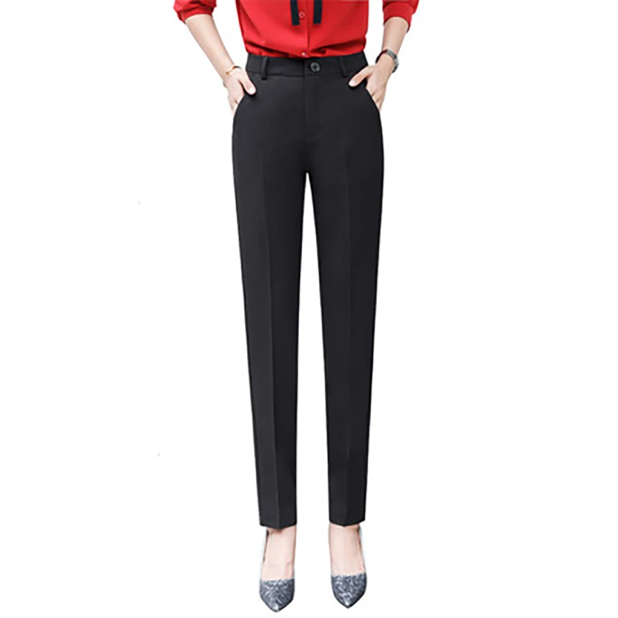 Pencil Office Trousers Elegant Slim Korean Formal Pants Women Sexy Stripe Black Thick Pantalon Mujer Oficina Wear Z5C318 | Женская