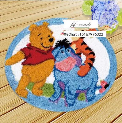 

3D Latch Hook Rug Kits DIY Needlework Unfinished Crocheting Rug Yarn Cushion Mat Cartoon Friends Embroidery Carpet Free Shipping