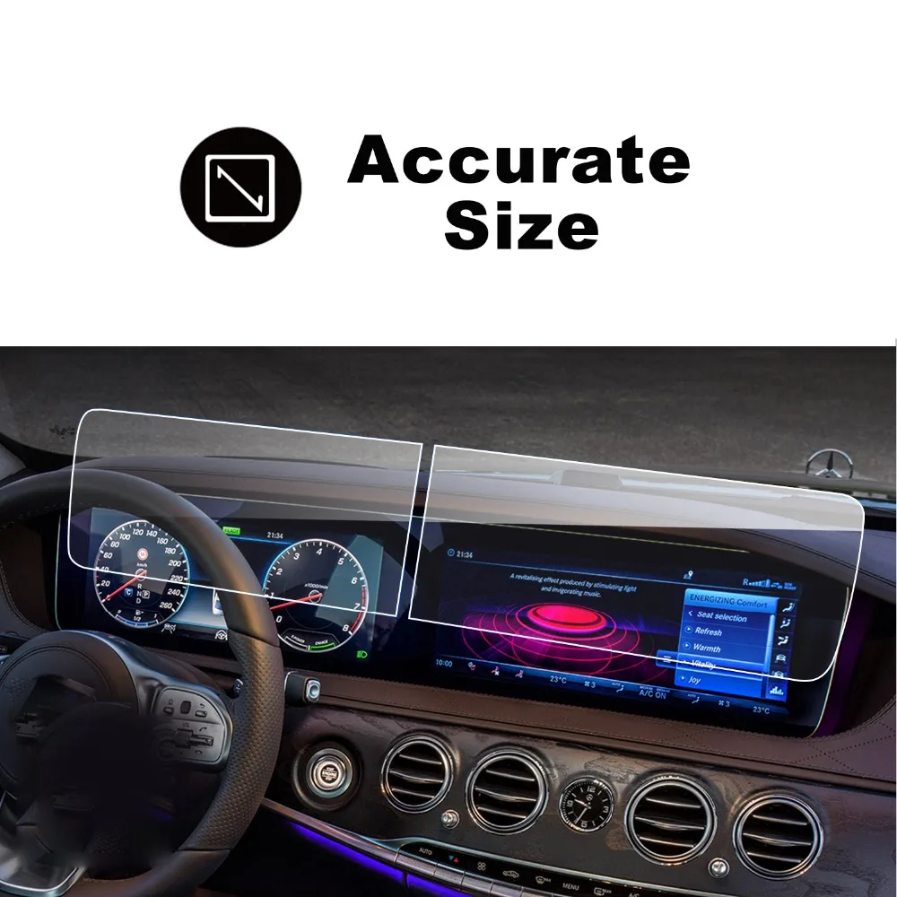 RUIYA 2 упаковки протектор экрана для Mercedes benz S-Class W222 12,3 дюймов автомобильный навигационный экран, 9H защитная пленка из закаленного стекла