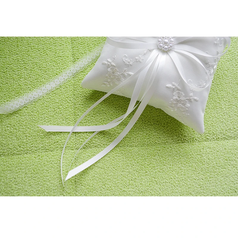 Высококачественное кружевное обручальное кольцо подушка с бантом кольца