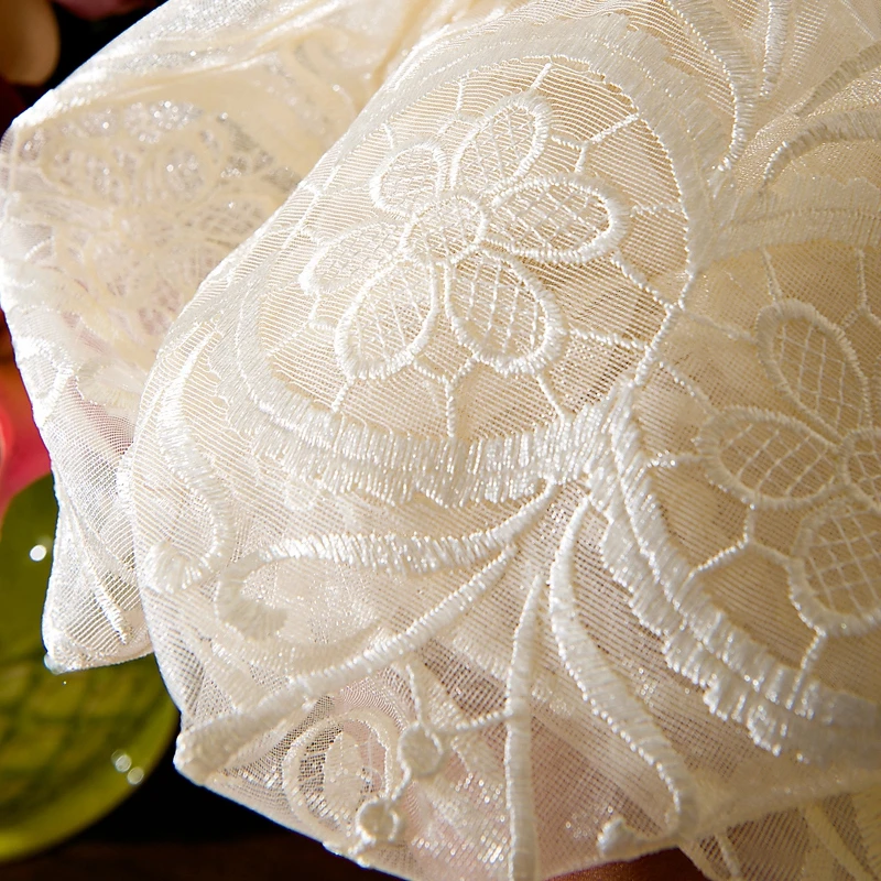 Роскошные европейские вышитые биеж блестки для окон винно Красный Романтический