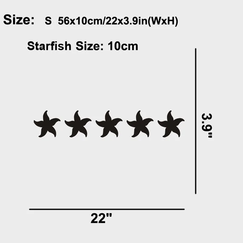 Виниловая наклейка на стену в виде морской звезды и рыбы 2 размера 20 цветов | Дом
