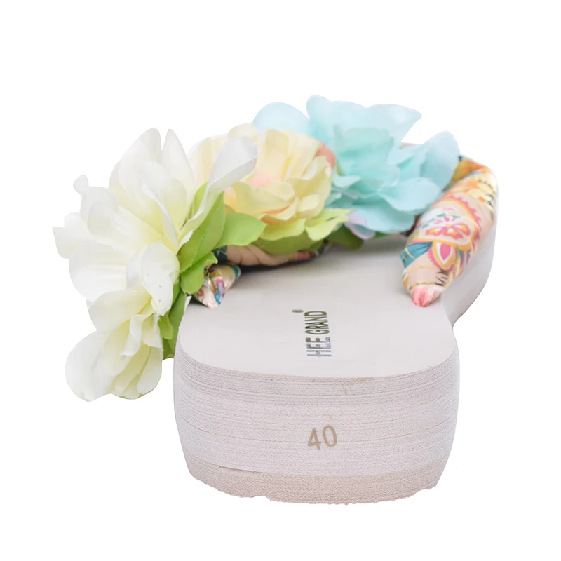 HEE GRAND/богемные женские пляжные сланцы с цветами Летние Стильные Нескользящие